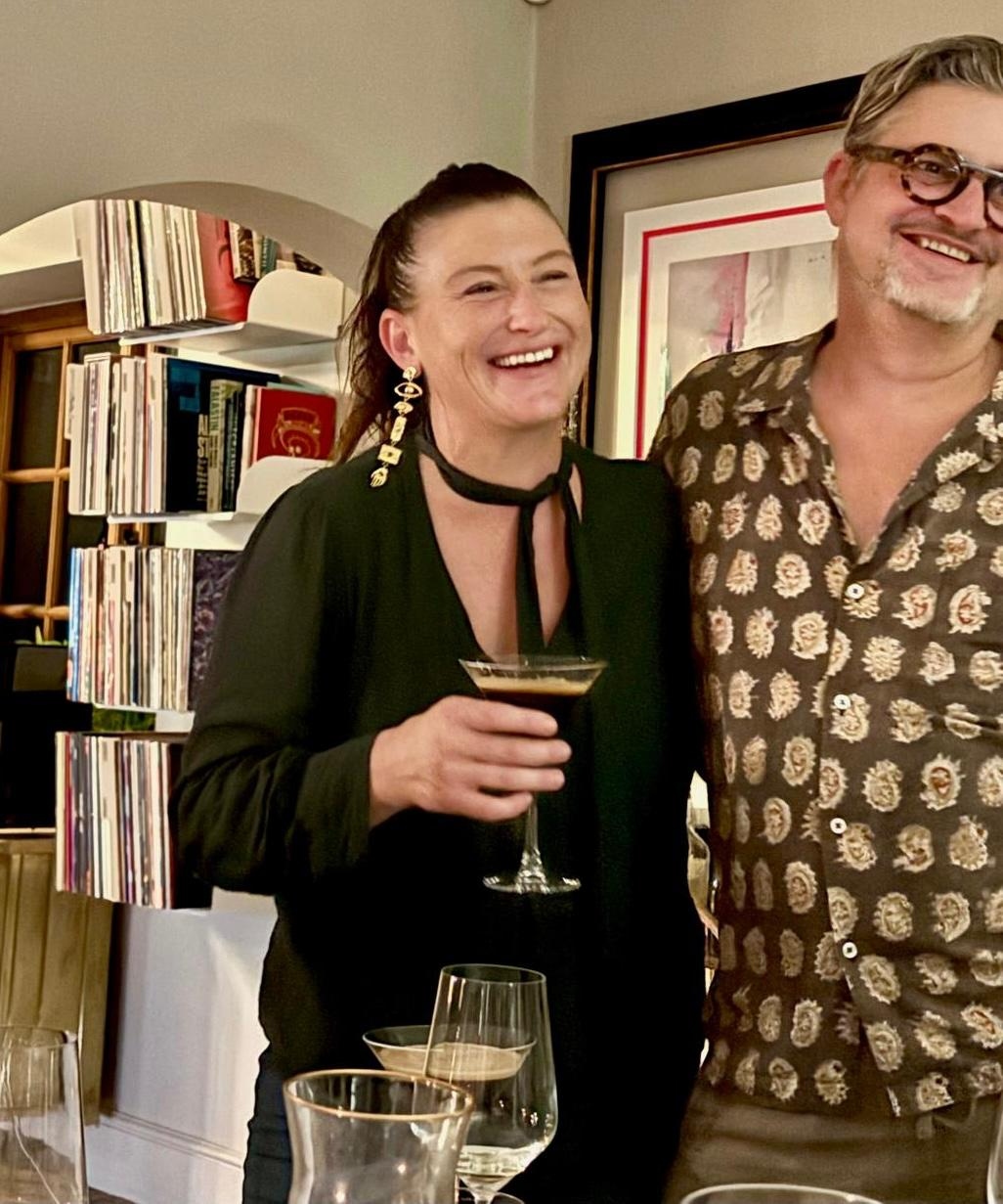 Morgan and Ben laughing together during a Bathelona evening